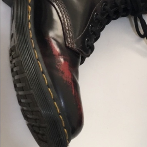 DR Martens Cherry Lace Red Docs 1460 Boots Size 38 - Picture 16 of 16